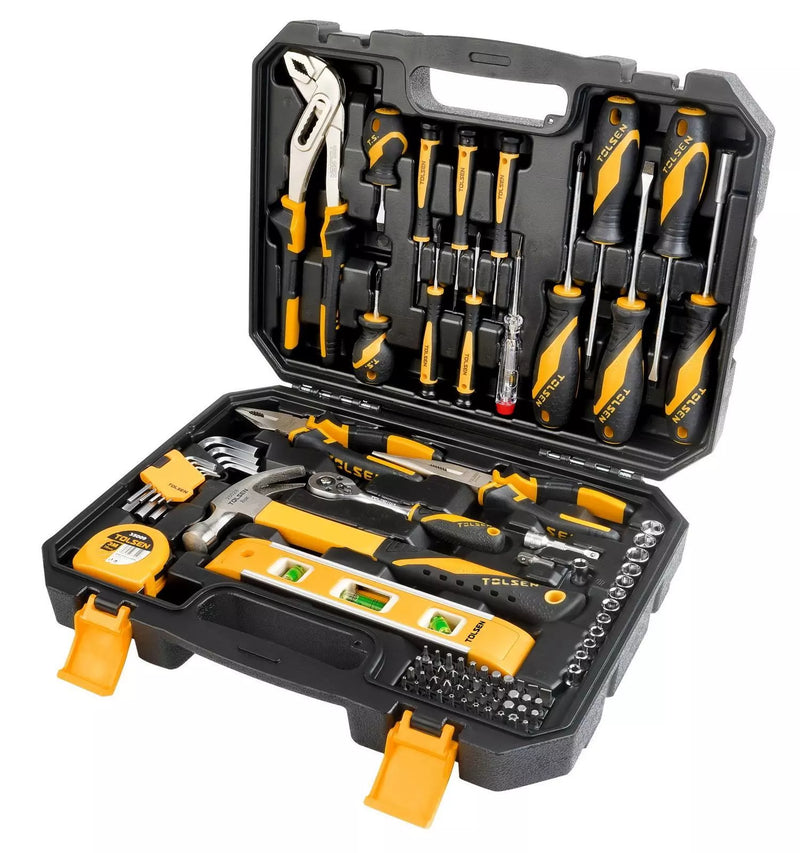 Tolsen 89-Piece Tool Set Hammer Ratchet Driver Pliers Household Repair DIY Kit