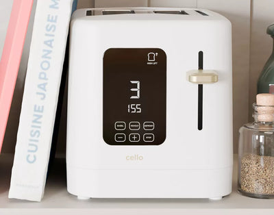 Cello TR185 Digital 2 Slice Toaster Touch Control 800w Wide Slots Bagel Function