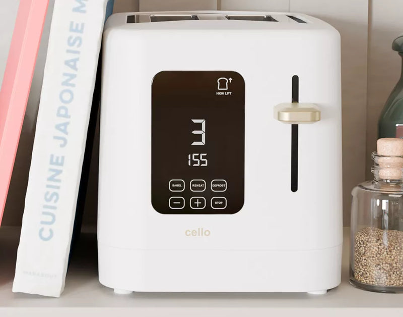 Cello TR185 Digital 2 Slice Toaster Touch Control 800w Wide Slots Bagel Function