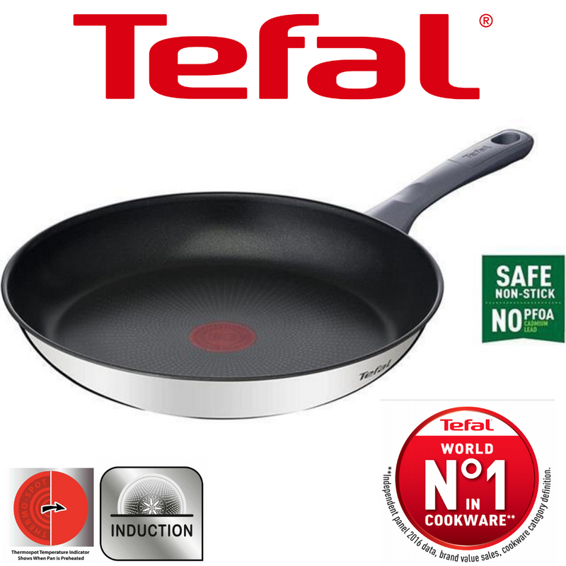 Tefal Daily Cook Stainless Steel 24cm Frypan Suitable All Hobs Inc Induction