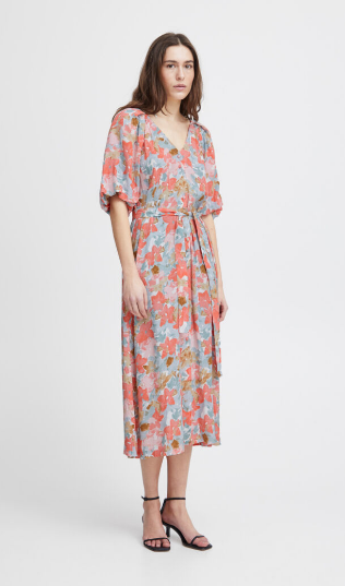 Ichi Women’s IHSANURA Dress in Multi Flower AOP, Sanura