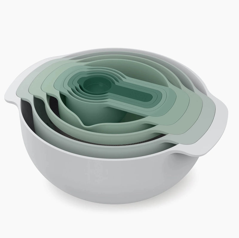Joseph Joseph Nest 9 Plus 9-piece Compact Food Preparation Set Sage