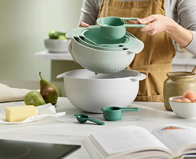 Joseph Joseph Nest 9 Plus 9-piece Compact Food Preparation Set Sage