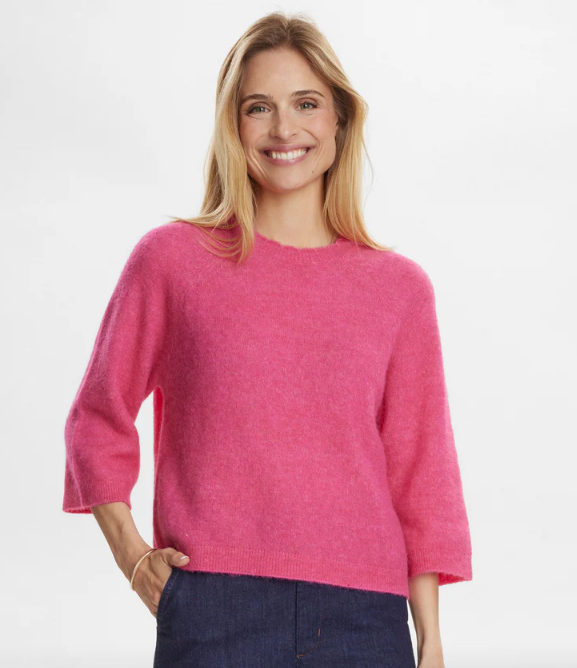 Numph Ladies Pullover NURiette Selma in Fandango Pink, Riette Jumper