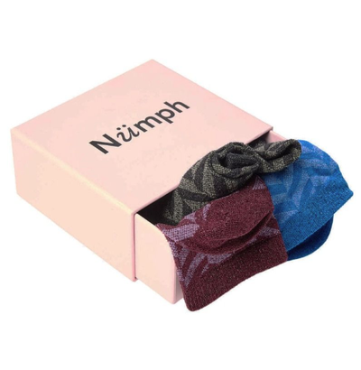 Numph Ladies Socks NUShine Glitter in Multi, Shine socks in a box of 3