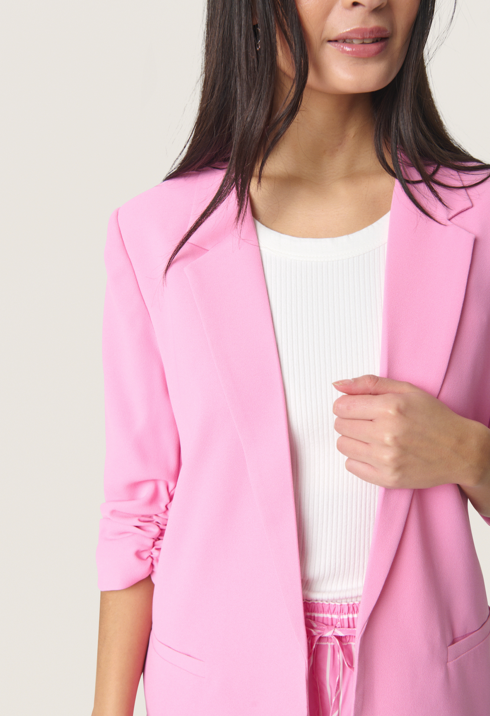 Soaked in Luxury Ladies Blazer SLShirley in Rosebloom, Shirley Ruched Sleeves
