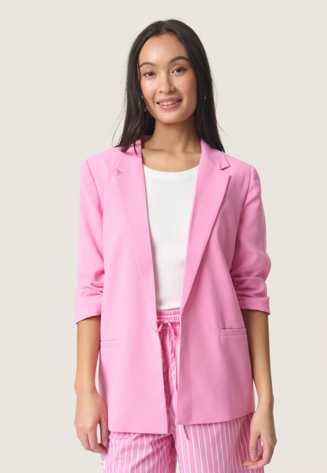 Soaked in Luxury Ladies Blazer SLShirley in Rosebloom, Shirley Ruched Sleeves