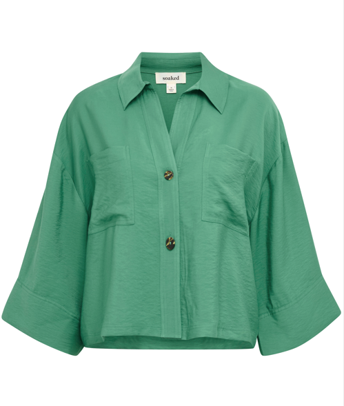 Soaked in Luxury Ladies SLSija shirt in Bottle Green, Sija