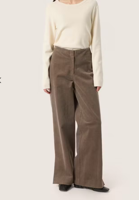 Soaked In Luxury Ladies SLHelle Trouser Pants In Morel