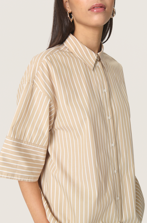 Soaked In Luxury Ladies SLKaily Shirt In Travertine Stripes