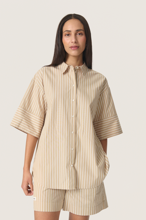 Soaked In Luxury Ladies SLKaily Shirt In Travertine Stripes
