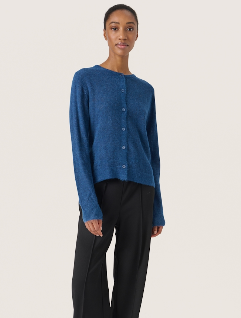 Soaked In Luxury SlTuesday Basic Cardigan In Ensign Blue