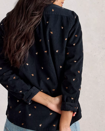 White Stuff Sophie Cord Shirt in Navy Multi