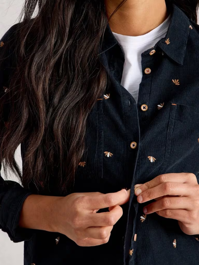 White Stuff Sophie Cord Shirt in Navy Multi