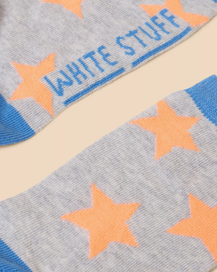 White Stuff Star Ankle Socks in Grey MLT