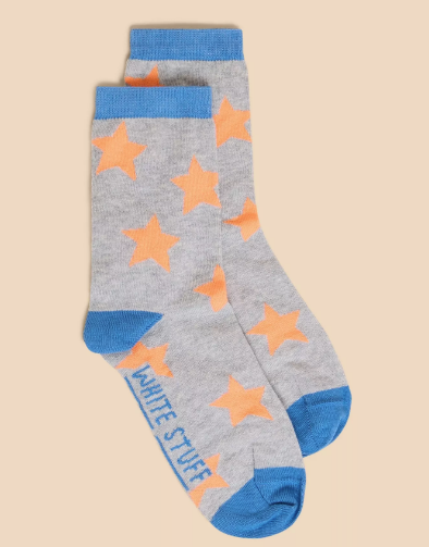 White Stuff Star Ankle Socks in Grey MLT