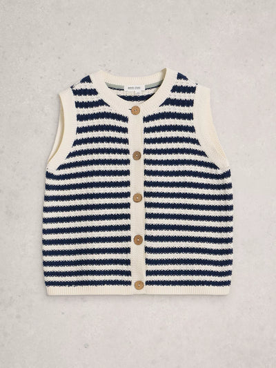 SIENNA STRIPE BUTTON TANK in NAVY MULTI