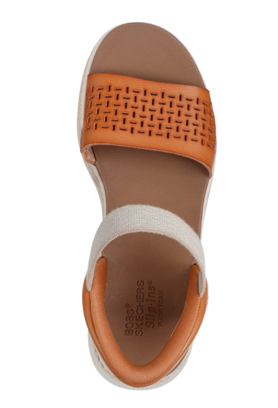 Skechers Ladies Sandal Bobs Sun Ray Step Aside 114415 Slip ins Luggage