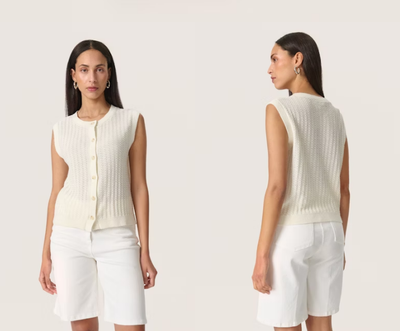 Soaked In Luxury Ladies SLsusanna Vest In Whisper White