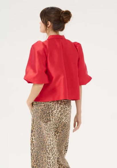 Culture Ladies CUtafta Satin jacket In Fiery Red