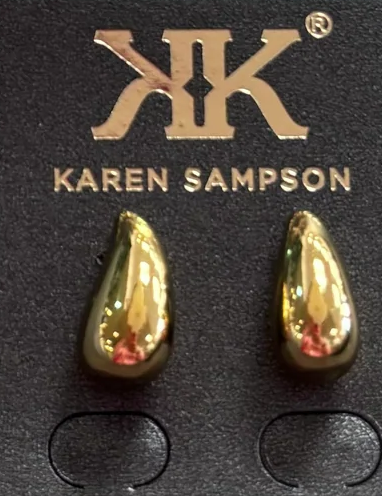 Karen Sampson Ladies Earrings Large Teardrop J12147 GP