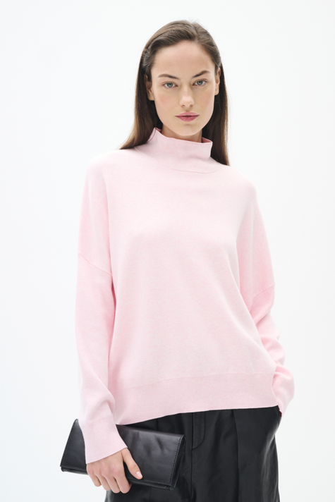 In Wear Ladies Turtleneck Pullover TenleyIW in Pale Pink Melange, Tenley