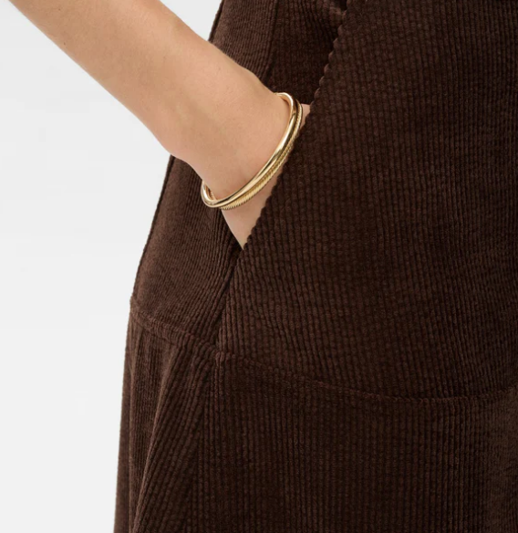 Numph Ladies NUThea Dress in Black Coffee, Thea Corduroy Sleeveless