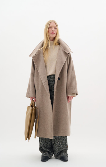 In Wear Ladies Collar Coat ThoraIW in Sandy Grey Melange