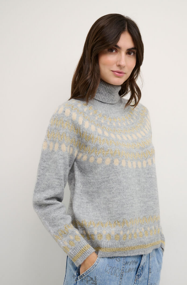 Culture Ladies Rollneck Pullover CUThurid in Light Grey Melange, Thurid Jumper