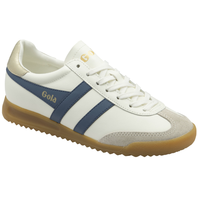 Gola Classics Ladies Torpedo Leather Trainers Off White/Moonlight/Gold