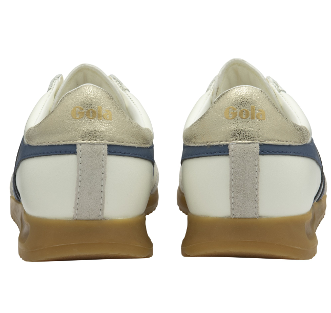 Gola Classics Ladies Torpedo Leather Trainers Off White/Moonlight/Gold