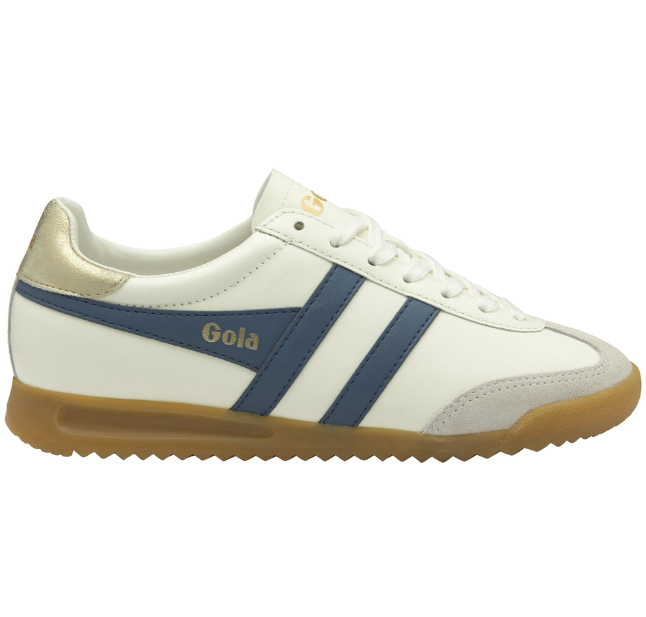 Gola Classics Ladies Torpedo Leather Trainers Off White/Moonlight/Gold