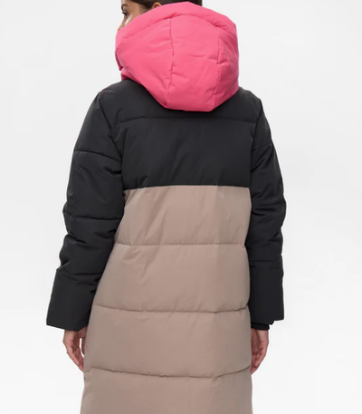 Numph Ladies Coat NUTriane in Taupe Grey, Triane Long Jacket