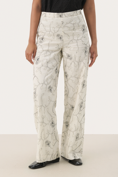 Part Two Ladies TrisjaPW Trousers In Black Stich On White, Trisja