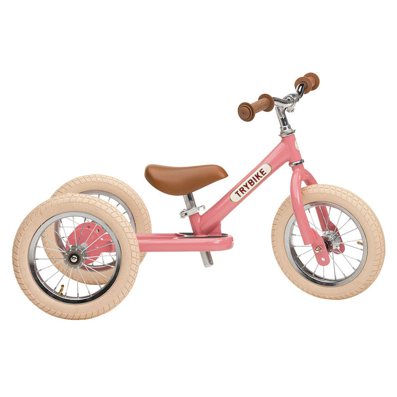 Trybike Steel 2 In 1 Balance Trike / Bike Vintage Pink