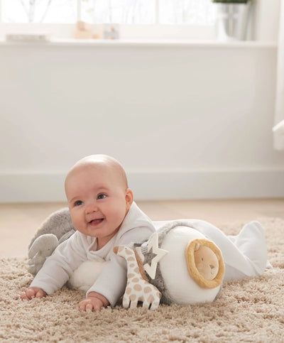 Mamas & Papas Tummy Time Roll - Welcome to the World Elephant/Grey