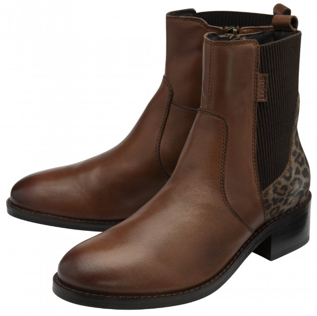 Lotus Ladies Ankle Boot ULB479 In Tan Leopard