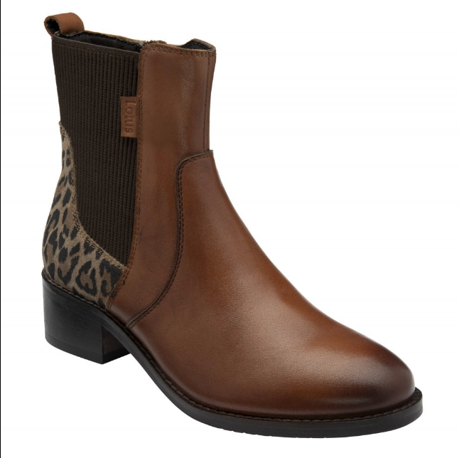 Lotus Ladies Ankle Boot ULB479 In Tan Leopard
