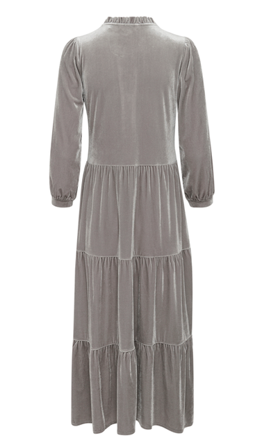 Part Two Ladies ViggasaPW Velour Dress in Grey Flannel, Viggasa