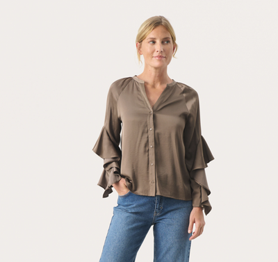 Part Two Ladies Blouse LeanePW in Walnut, Leane Shirt