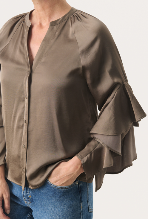 Part Two Ladies Blouse LeanePW in Walnut, Leane Shirt