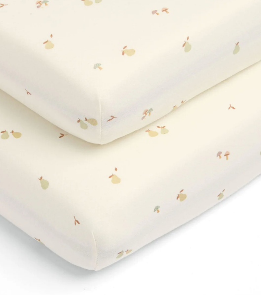 Mamas & Papas Cotbed Fitted Sheet (Pack of 2) - Woodland Print Orchard