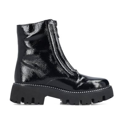 Rieker Ladies Mid Length Boots Y3351-00 in Black Patent