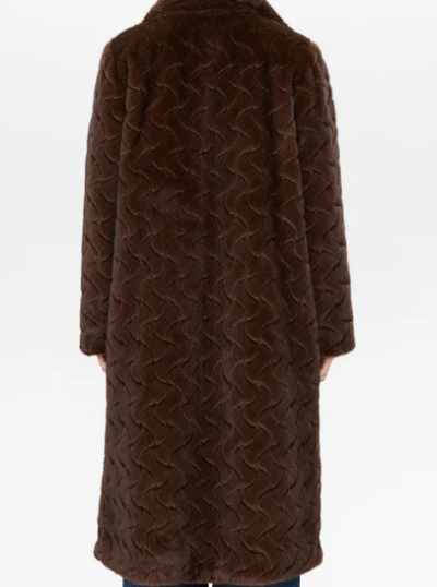 Numph Ladies Fake Fur Coat NUZitta in Black Coffee, Zitta