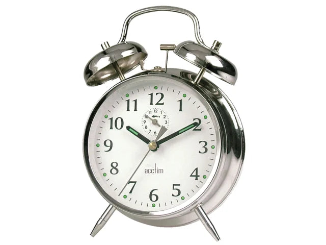 Saxon Springwound Alarm Clock Chrome 12627