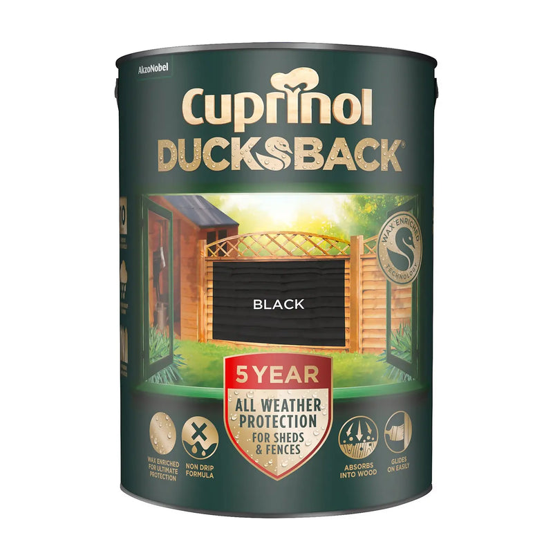Cuprinol 5 Year Ducksback 5ltr Black
