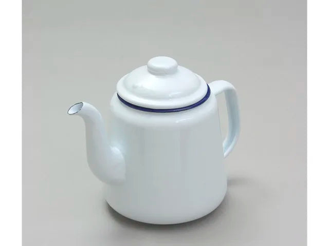 Falcon Teapot White/ Blue Rim 14cm 69614WH