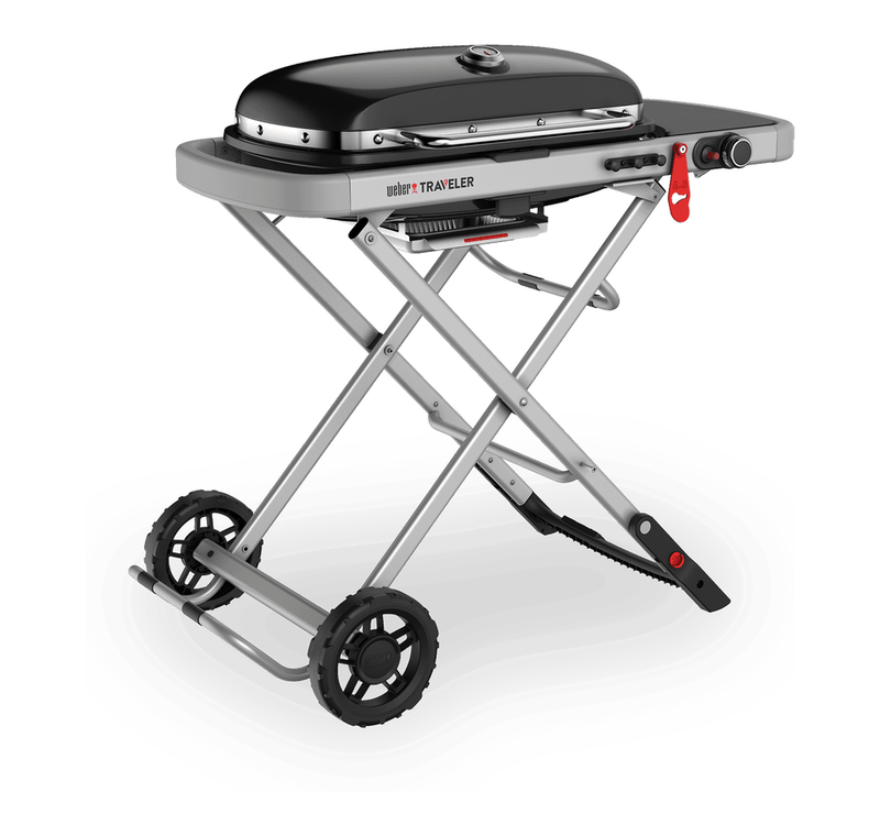 Weber Traveler Gas Grill Barbecue with Travel Cart