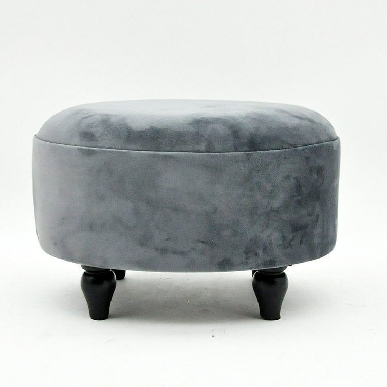 grey oval footstool