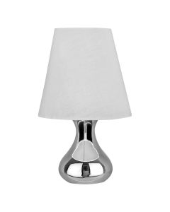 Nell table lamp chrome with white fabric shade